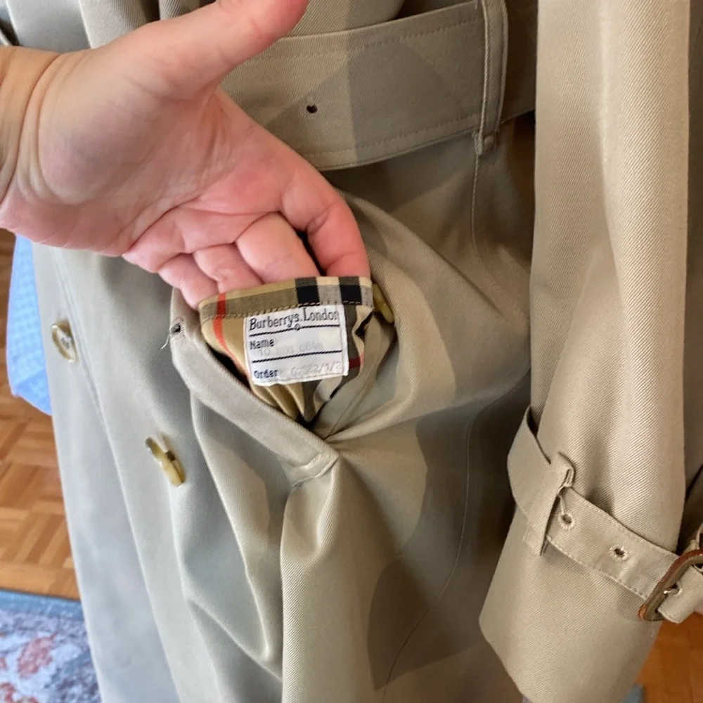 Vintage Burberrys London Trench Coat Size 10 Regular Nova Check Liner Beige - Picture 5 of 17